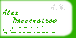 alex wasserstrom business card